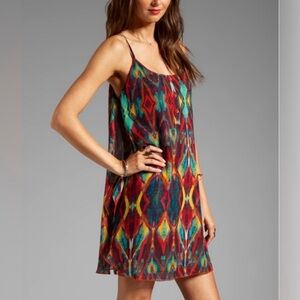 Alice + Olivia Rhi Tribal Boho Hem Tank Mini Dress M